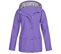 Generico Chaqueta impermeable mujer cortavientos chaquetas impermeables senderismo chaqueta cortavientos lluvia con capucha deportiva ligera Trench talla grande running Softshell camping Raincoat