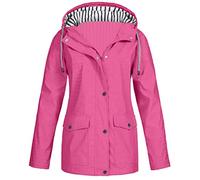 Generico Chaqueta impermeable mujer cortavientos chaquetas impermeables senderismo chaqueta cortavientos lluvia con capucha deportiva ligera Trench talla grande running Softshell camping Raincoat
