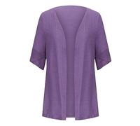 Genérico Chaqueta Impermeable Mujer Parka Mujer Chaqueta Cárdigan Fina De Color Sólido Informal De Manga Media Primavera Y Verano Para Neopreno Purple Xxxxxl