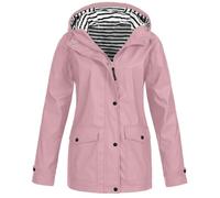 Generico Chaqueta impermeable mujer senderismo chaqueta cortavientos lluvia cortavientos chaquetas con capucha talla grande ligera Trench impermeable deportivo correr chaleco viaje versátil Raincoat
