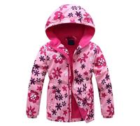Genérico Chaqueta Impermeable NiñO 10 AñOs,Gabardina para NiñA con Forro Polar Cortavientos De Longitud Media con Aislamiento Grueso Y CáLido para Clima FríO