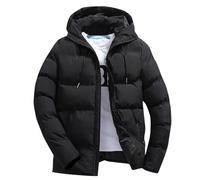 Generico Chaqueta Invernal para Hombre Casual Cálida, Chaqueta de Manga Larga Invierno Ligera con Capucha, Tallas Grandes, Antiviento, Chaqueta con Bolsillos Plegables, Acolchada, Chaqueta con