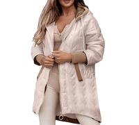 Genérico Chaqueta Mujer Invierno Acolchada,Chaqueta De Retazos De Manga Larga Holgada con Capucha A La Moda para Mujer