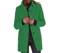 Genérico Chaqueta Mujer Lana Vintage, Blazer Casual de Color Liso con Cuello Alto y Botones, Americana Elegante para Otoño, Invierno y Diario