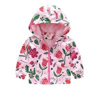 Genérico Chaqueta para Bebés Niñas Niños, De Viento Cremallera con Capucha Abrigo Outwear Cortavientos, Moda Ropa Estampado a Prueba Niño Niña