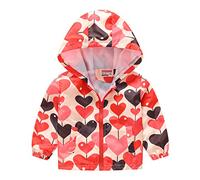 Genérico Chaqueta para Bebés Niñas Niños, De Viento Cremallera con Capucha Abrigo Outwear Cortavientos, Moda Ropa Estampado a Prueba Niño Niña