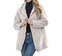 Genérico Chaqueta Primavera Mujer Cálida Corta Mezcla Cardigan Lana con Cuello Alto Doble Botonadura Elegante Chic Suelta Chaqueta de Transición Trench Coat Lisa Abrigo de Lana Primavera Otoño
