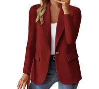 Genérico Chaqueta Sastre Mujer Slim Fit Elegante Manga Larga Traje De Solapa Negocios Chaqueta Ceremonie Mujer Traje Sastre Oficina Negocios Con Bolsillos Color Variedad, Vin-B., XXL