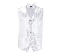 Genérico Chaqueta Trabajo Hombre Astillero Corto Chaleco de Traje de lentejuelas de color sólido para hombres, con lazo de lentejuelas, discoteca, danza, boda, chaleco para hombre, invierno, capucha