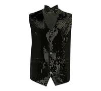 Genérico Chaqueta Trabajo Hombre Astillero Corto Chaleco de Traje de lentejuelas de color sólido para hombres, con lazo de lentejuelas, discoteca, danza, boda, chaleco para hombre, invierno, capucha