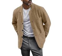 Generico Chaqueta universitaria de hombre abrigo de un solo pecho de manga larga casual color sólido verano deportivo moderno para el ocio Blazer ajuste regular vacaciones de oficina primavera y otoño