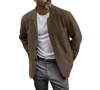 Generico Chaqueta universitaria de hombre abrigo de un solo pecho de manga larga casual color sólido verano deportivo moderno para el ocio Blazer ajuste regular vacaciones de oficina primavera y otoño