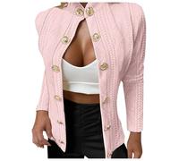 Genérico Chaqueta Vaquera Mujer con Borrego - Camisa De Manga Larga Ajustada con Decoración De Hebilla De Metal para Mujer