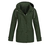 Generico Chaquetas cortavientos mujer portátil impermeable chaqueta cortavientos ligera transpirable impermeable chaquetas al aire libre Softshell Jacket Trench Viajes Senderismo a prueba de viento