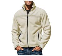Genérico Chaquetas De Borrego Hombre,Chaqueta Tipo CáRdigan De Polar con Cuello Alto Y Cremallera De Color Liso para Hombre Chaqueta Informal Holgada De Tendencia De Negocios Chaqueta CóModa
