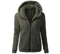Genérico Chaquetas de Felpa Suave para Mujer Cálida Cremallera Abrigo con Capucha Casual Suéter Ligero y Cómodo Sweatshirt Hoodie Talla Grande Rapa Mjuer Invierno Blusas Tops (01 Verde, S)