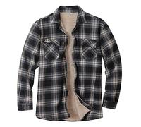 Genérico Chaquetas para Hombre - Hombres De Felpa De Manga Larga Casual Turn Down Collar Plaid Print Breasted Warm Coat Popular Winter Jacket Coat (Black XL)