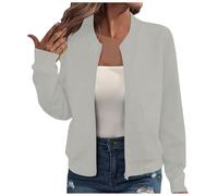 Genérico Chaquetas Para Mujer Fina Cremalleras - Cárdigan Mujer Cortavientos Manga Larga Slim Fit Chaqueta Bomber Otoño Primavera Verano Entretiempo Formal Trabaj Clásicos Sobrecamisa Chaquetones