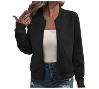 Genérico Chaquetas Para Mujer Fina Cremalleras - Cárdigan Mujer Cortavientos Manga Larga Slim Fit Chaqueta Bomber Otoño Primavera Verano Entretiempo Formal Trabaj Clásicos Sobrecamisa Chaquetones