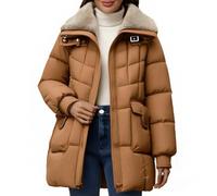 Genérico chaquetones mujer Abrigos Mujer Invierno Parka Con Capucha De Piel Sintética Cálido Larga Plumifero Cortavientos Con Bolsillos Plumiferos Impermeable chaqueta termica