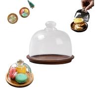 Genérico Charcuterie Snow Globes Container With Glass Domes, Mini Cake Stand With Dome, Charcuterie Snow Globe Container, for Mini Cakes, Pastries, Cupcakes & Treats (D)
