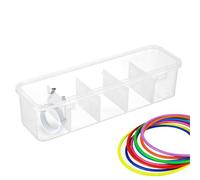 Genérico Charger Cable & Cord Storage Organizer, Desk Drawer Accessories Organizer, PP Stackable Electronics Charger Cable Box with 10 Dividers for Phone, Tablet, Computer Wires, 29x9x7cm