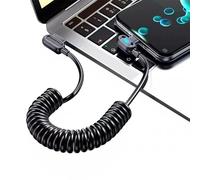 Genérico Charger Cable - TPU, 1m Retractable Luminous Type C Cord Tangle-Free Design | Elastic Coil High-Durability Charging Line, Auto Power Cable For Cars, Trucks, RVs, Trailers, Travel