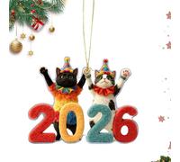 Genérico Charm de Gato navideño: Colgante Decorativo con de Animal 2D, Lindos dijes para Espejo retrovisor de automóvil, Accesorios Colgantes para Gatos | Festivo para Sala de Estar, Dormitorio,