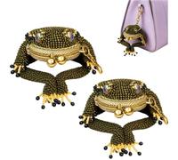 Genérico Charming Frog Coin Purse,Beaded Frog Keychain Pouch with Kiss Lock,Cute Amphibian Accessory Container Wallet,Gifts for Women