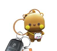 Genérico Charming Panda Pair - Key Charm for Bags | PP Material with Cute Bear Design, Cartoon Couple Style, Small Animal Pendant, Fun Accessory Gift, Lightweight Daily Use, Adorable Figure