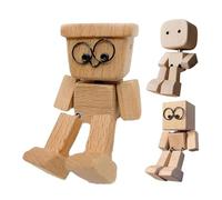 Genérico Charming Table Statue - Shaking Man Ornament for Home Office | Wooden Creative Figurine, 3.15x1.97in Size, Funny Decorative Accent for Living Room Bedroom Study