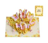 Genérico Charming Wedding Cards - 3D Vintage Butterfly Flower for Valentine | Premium Paper with Artistic Decorations, Romantic Occasion Card, Family Holiday Blessings, Sister Daughter Party Keepsake