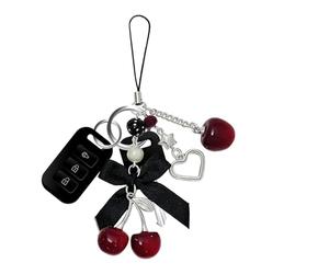 Genérico Charms De Frutas - Accesorio De Cadena Colgante De Acrílico, Llaveros De Frutas 3D | Lindo De De Cereza, Colgante De Teléfono Con Estrella Y Corazón Para Mujeres, Niñas, Niños, Familia,