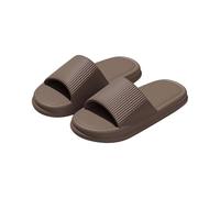 Genérico Chausson Maison Femme - Chausson Femme Cómodo Color Sólido Pantuflas abiertas Casuales Pantuflas Antideslizantes Minimalista Zapatos Planos Chic Zapatos Ligero, marrón, 36 EU