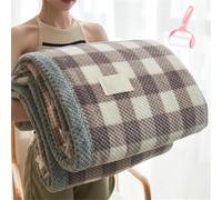 Genérico Check Thickened Large Plush Velvet Soft Blanket,Double-Sided Warm Velvet Bed Blankets,Reversible Winter Simple Plaid Stripe Fuzzy Cozy Throw Blanket for Couch Bed Sofa Chair