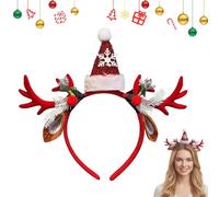 Genérico Cheerful Headdress - Santa Deer Hat for School Event | ABS+Cloth with Costume Design, Ideal for Women Girls Family Vacation Gathering Holiday Dress Up