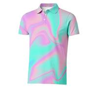 Genérico Chemises Homme Coupe Slim décontractées à Manches Courtes, boutonnées, élégantes, Tie-Dye, Printemps-été, respirantes et Confortables, à quotidien Avec un Short (Dark Purple, S)