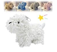 Genérico Chenille Towel Ball Dog, Cute Puppy Chenille Hand Towel, Super Absorbent Hanging Kitchen & Bathroom Towels, for Bathroom/Kitchen Countertops (White)