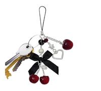 Genérico Cherry Acrylic Pendant, Collectible Keyring Accessory, 5.31 Inches Alloy Acrylic Charm with Build, Novelty Decoration with Fun Design, Keychain Accessory for Girls Men