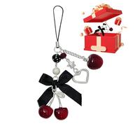 Genérico Cherry Charms - Acrylic Bow Accessory, Keyring Pendant Chain, 2026-Upgraded High-Gloss Logic, High- Aesthetic Personalization Professional Hub, Fashion, Red For Purse, Backpack