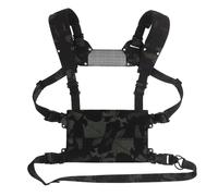 Genérico Chest Rig MOLLE Mini V2 Tipo H Ligero, Chaleco Táctico Modular con de Hebillas y Panel Frontal, Equipo de Entrenamiento(MCBK)