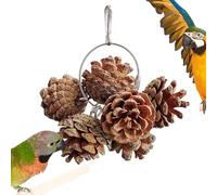 Genérico Chew Toy - Wood, 10x10cm Foraging Toy Textured Enrichment | Durable Pine Cone Chew, Activity-Boosting Bird Toys For Conures, Parrots, Cockatiels, Indoor Cages, Daily Play