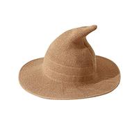 Genérico Chic Ceremonia Crochet Cap Witch Large-Brim Warm Plegable Mujer Sombrero Traje Verano Gorras de Béisbol Gorra Gavroche Verano, marrón, Talla única