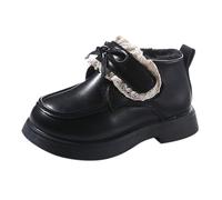 Genérico Chica Blanco Casual Botas Girl Bow Fashion Princess Shoes Big Children Two Cotton Thickened Ankle Chica Blanco Moda Botines, Le Noir, 28.5 EU