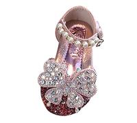 Genérico Chica Blanco Roto Punta Cap Botines de baile niñas vestido espectáculo princesa zapatos perla diamantes de imitación lentejuelas dibujos animados animales Chica Amarillo Puntera Dividida