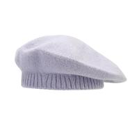 Genérico Chica Circo Boina Caliente de Lana de Punto de Color Sólido para Mujeres Sombrero de Otoño e Invierno Casual Gorro Noche Negro, morado, M