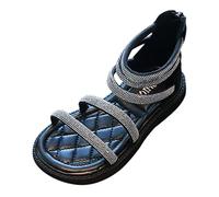 Genérico Chica Negro Invierno Sandalias Niños Zapatos Vestidos Zapatos Casual Niñas Fondo Suave Sandalias de punta abierta Princesa Zapatos Chica Azul Casual Sandalias, Le Noir, 34 EU Étroit