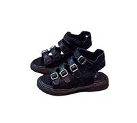 Genérico Chica Plata Punta Ciclista Sandalias Soft Bottom High Top Roman Sandals Little Child/Big Kids Niña Plata Invierno Sandalias, Le Noir, 28 EU
