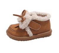 Genérico Chica Plateada Puntera Reforzada Botas Zapatos Plus Velvet Warm Versatile Short Boots Girls Soft Bottom No Boots Botines Tenis Niña, caqui, 25 EU