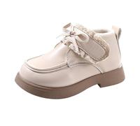 Genérico Chica Rosa Punta Botas Botas Chica Bow Moda Princess Zapatos Big Children Two Cotton Thickened Ankle Boots Chica Rojo Punta Almendra Botines, beige, 28 EU